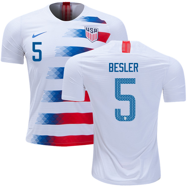 USA #5 Besler Home Kid Soccer Country Jersey